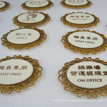 Name Plates Made of Steel Used in Hotel